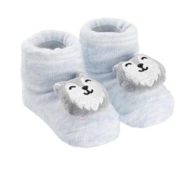 Imagem de Meia Masculina Bichinho Led PIMPOLHO Cor:Azul/LoboTamanho:00-15, Azul,