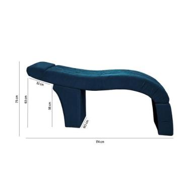 Imagem de Maca Estética Bela Para Extensão De Cílios Veludo - SOFA STORE, Azul