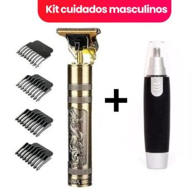 Imagem de Kit cuidados masculinos - Barbeador máquina dragão e aparador de pelos