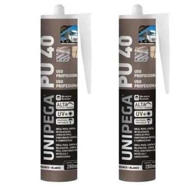 Imagem de Kit 2 Silicone Adesivo Pu40 Selante Branco 400g - Unipega
