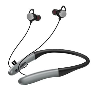Imagem de Fone de ouvido Bluetooth 5.0 Fones de ouvido Bluetooth Bluetooth Fones de ouvido de dente azul, portátil, magnético, sem fio, estéreo, colarinho, preto