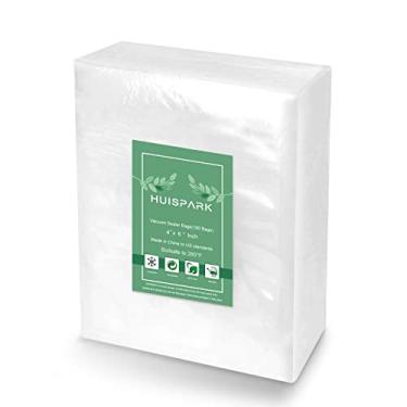 Imagem de HUISPARK - Sacos seláveis a vácuo, resistentes, grau comercial, 10 x 15 cm, vedação térmica, seguro para fervura e micro-ondas, 100 unidades, 4''×6''