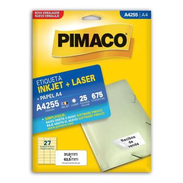 Imagem de Etiqueta inkjet/laser A4255 com 25 folhas Pimaco