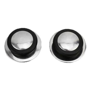 Imagem de Par Pomel Pegador De Tampa Panela Aço Inox Baquelite Puxador