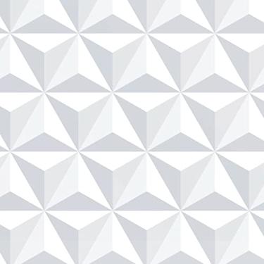 Imagem de Papel de Parede Adesivo Geométrico Branco e Cinza Lavável Rolo 1m