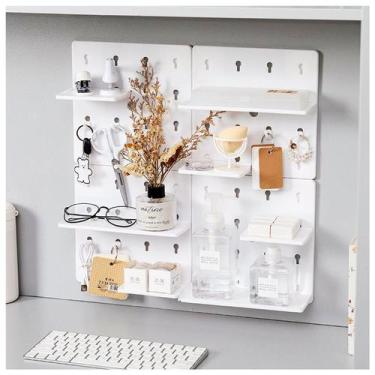 Imagem de Suporte Porta Chaves Parede Multiuso Organizador Decorativo Branco - M