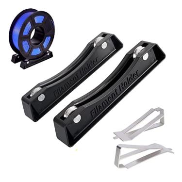 Imagem de Design do rolamento do carretel do suporte do carretel do filamento da impressora 3D se encaixa em todos os carretéis de qualquer tamanho e todos os tipos de filamento para PLA/ABS/TPU/outros materiais de impressão 3D com clipes de mola para cama de vidro Ender 3