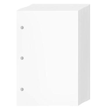 Imagem de 3 furos de perfuração de papel de meia letra, folhas brancas brilhantes, para 3 anéis de encadernação e clipes | 21,5 x 14 cm | ligação 24 lb, texto de 60 lb, 90 GSM | 250 papéis por pacote