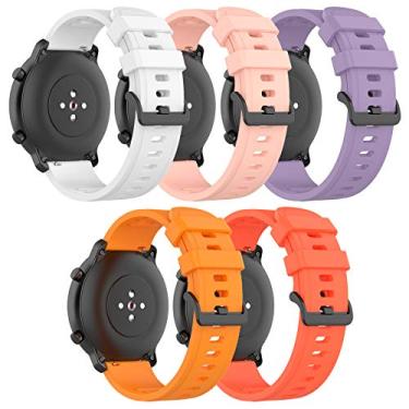 Imagem de QGHXO Pulseira para Amazfit GTR 47 mm, pulseira de substituição de silicone macio para Amazfit GTR 47 mm/GTR 2/GTR 2e/Stratos 3 Smartwatch (sem rastreador, somente pulseiras de substituição), silicone aço inoxidável