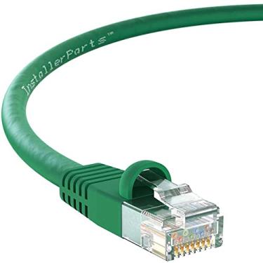 Imagem de InstallerParts Cabo UTP CAT6 inicializado - verde, 0,5 pés, pacote com 10 - série profissional - 10 Gbps, cabo patch Cat6, rede, Internet