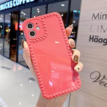 Imagem de Capa de telefone à prova de choque de cor doce coração bonito para iphone 13 11 12 pro max mini 7 8 plus xr xs max se 2 capa de tpu macio de lente completa, i, para iphone 8 plus 7 plus