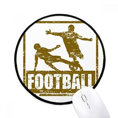 Imagem de Tapete de mouse marrom jogador de futebol americano tapete redondo para computador