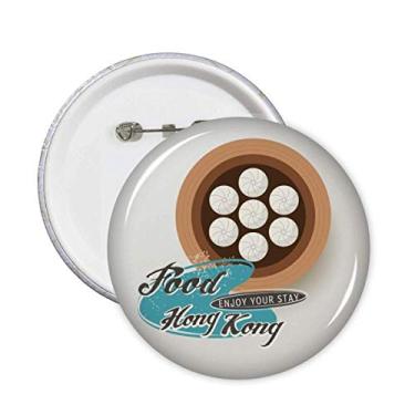Imagem de Hong Kong Xiaolongbao Bolinho China Alfinetes Emblema Botão Decoração Acessório 5pcs