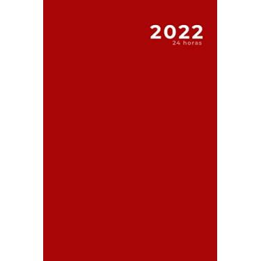 Imagem de Agenda 2022, 24 horas, Vermelho (365 dias): Diário 2022 | formato pequeno - Formato A5 | 372 páginas | capa do livro: mate e macia