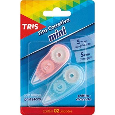 Imagem de Corretivo Em Fita Tris Mini 5M Tons Pastel - Blister Com 2, Summit, 688206, Multicor, Pacote De 168