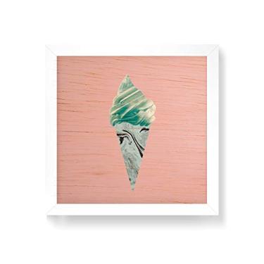 Imagem de Arte Maníacos Quadro decorativo com moldura caixa branca em Madeira - Sorvete Escandivava - 30x30cm