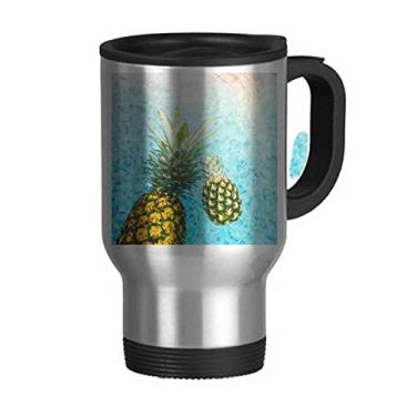 Imagem de Caneca de viagem de água azul com imagem de frutas vermelhas PineFruit em aço inoxidável copo de carro copo térmico