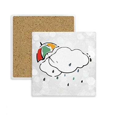 Imagem de Guarda-chuva Weather Cloud Ilustration Pattern Quadrado Porta-copos Caneca Suporte Subplaca Pedra de Isolamento