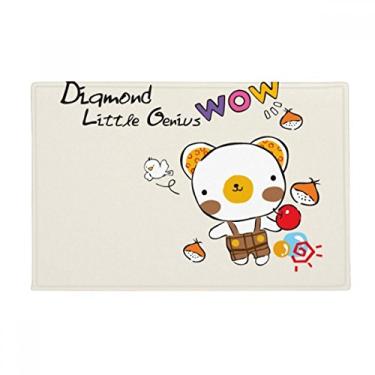 Imagem de DIYthinker Tapete antiderrapante para porta de banheiro com estampa de urso e frutas