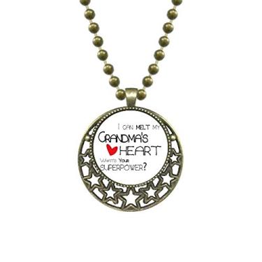 Imagem de DIYthinker Colar I Can Melt My Grandma's Heart Nana com pingente de estrela e corrente de lua