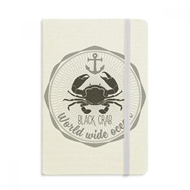 Imagem de Caderno de desenho de caranguejo com estampa de organismo marítimo oficial de tecido rígido diário clássico