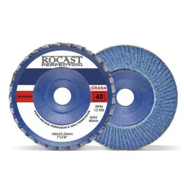 Imagem de Disco De Lixa Flap Disc 180 X 22 Mm Grão 60 - Zirconado - Rocast