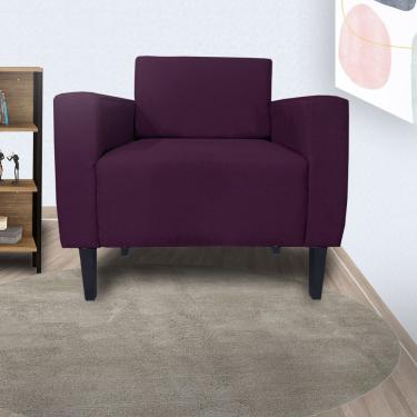 Imagem de Poltrona Estofada Para Quarto Closet Leticia Slim Suede Roxo - LM DECOR