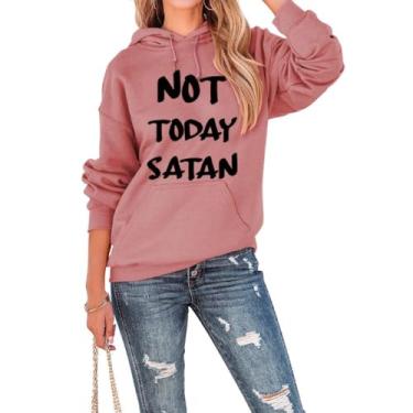 Imagem de Moletom feminino com frases engraçadas manga longa vintage religioso com capuz casual solto pulôver top streetwear moletom feminino com capuz