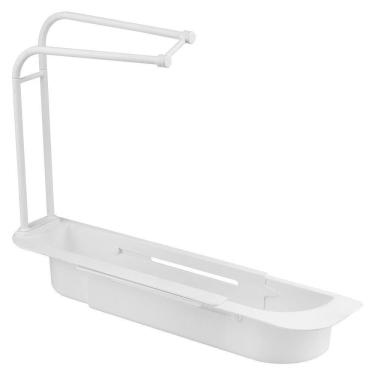 Imagem de Suporte Multiuso Para Pia Ajustável Detergente Pano Branco