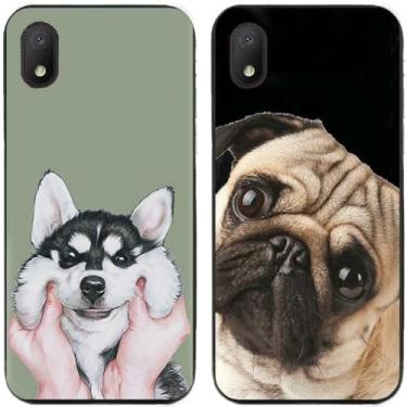 Imagem de 2 peças Husky Pug Dog impresso TPU gel silicone capa de telefone traseira para Alcatel Series (Alcatel 1B 2020)