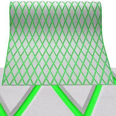 Imagem de KT GuoMei 259,8 cm x 117,9 cm padrão diamante deck marinho autoadesivo piso de barco de espuma EVA deck marinho antiderrapante para lancha pesca barco iate (259,8 cm x 95,8 cm, cinza claro e verde)