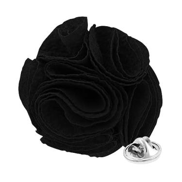 Imagem de Vittorio Vico Broche de lapela Seersucker Rose Flower para homens - Broche rosa, broche, flor na lapela para homens, 2.5" (6.36CM), Poliéster, Não aplicável