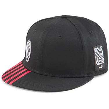 Imagem de Puma - Boné unissex ACM Ftblculture Fb, cor PUMA preto/vermelho tango, tamanho: O/S