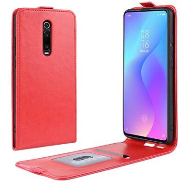 Imagem de Capa de telefone para Redmi K20 / Redmi K20 Pro, capa protetora de couro PU com fecho magnético com compartimento para cartão para Xiaomi Mi 9T / Mi 9T Pro (vermelha)