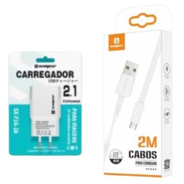 Imagem de Kit Carregador 2 Metros Compatível Com Samsung Galaxy A30s Cabo Usb C