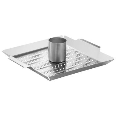 Imagem de Grelha Aço Inox Tramontina Para Frango Com Recipiente Para Temperos