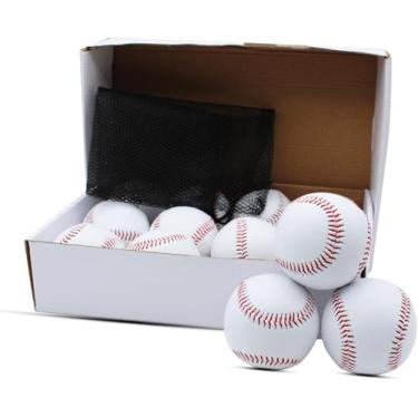 Imagem de Magicorange Beisebol, pacote com 12 bolas de beisebol para treino de treino não marcadas, arremesso suave, rebatidas, arremesso