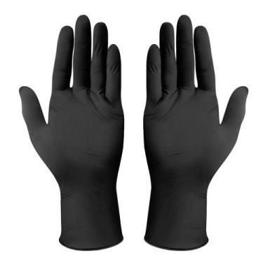 Imagem de Luvas profissionais cabeleireiros latex preto G 20UN marco boni, Luva 