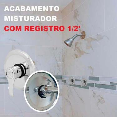 Imagem de 1 Acabamento COM Registro 1/2 Monocomando Misturador Agua Quente ou Fr