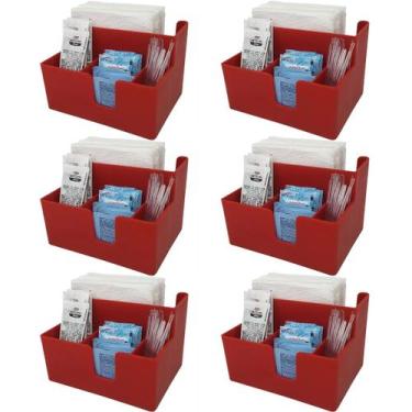 Imagem de Kit 6 Porta Sachês Guardanapos Açúcar Organizadores Bancada - Coza