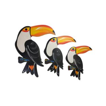Imagem de Trio de Tucano M Decorativo De Parede MDF Kit de Decoração  - Ateliê C