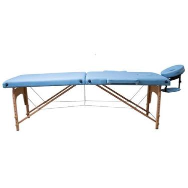 Imagem de Maca Dobrável Madeira 250kg Massagem Portátil Azul Claro - Gold - Mode