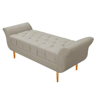 Imagem de Recamier Estofado Ari 140 cm Casal Suede Bege - Amarena Móveis