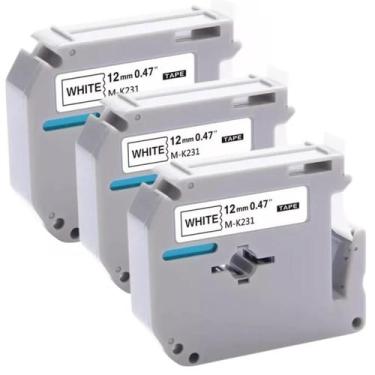 Imagem de Kit 3 Fitas Plástica M-k231 Para Rotuladora Brother - MasterPrint