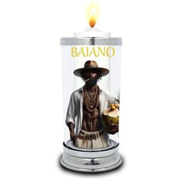 Imagem de Protetor de Velas 7 dias Baiano Umbanda Copo Vidro Castiçal  - Balaio 