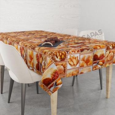 Imagem de Toalha De Mesa Retangular Impermeavel Termica Estampada 2,00 x 1,40 m 