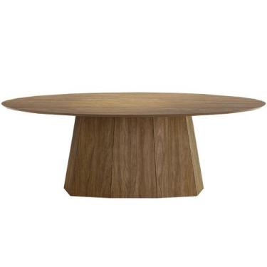 Imagem de Mesa Sala de Jantar 8 Lugares 250cm Tampo Oval Talocan Nogueira G13 - 