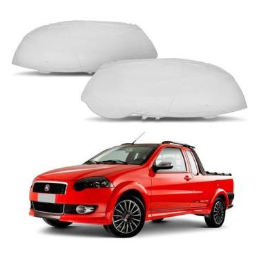 Imagem de Par 2 Lente Do Farol Fiat Strada Sporting 1.8 2010 A 2012 - RF