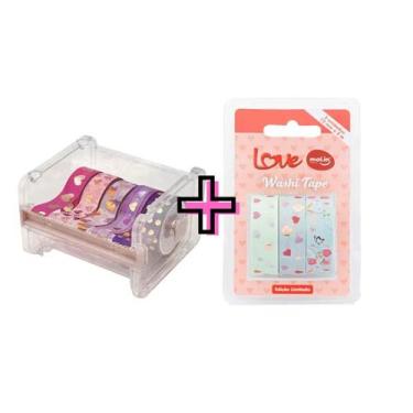 Imagem de Kit Washi Tape Molin 3 Washi + Suporte Love Sortidos - Molin do Brasil