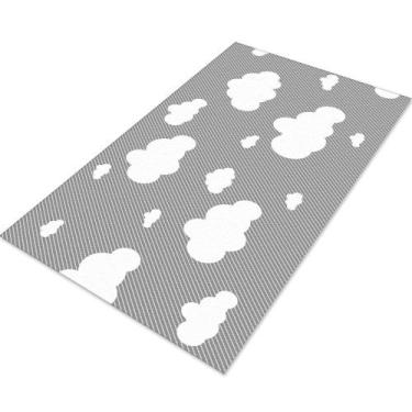 Imagem de Tapete Infantil Nuvem 60x120 - Style Brazil, Cinza claro